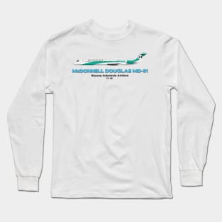 McDonnell Douglas MD-81 - Bouraq Indonesia Airlines Long Sleeve T-Shirt